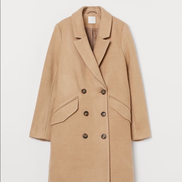 Double Breasted Wool Camel Coat 
